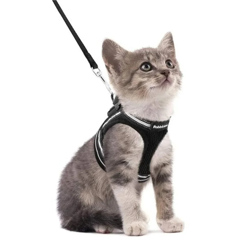 Cat Harness and Leash Set for Walking Escape Proof, Adjustable Soft Kittens Vest